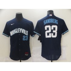 MLB Chicago Cubs 23 Ryne Sandberg Navy 2021 City Connect Flexbase Jersey
