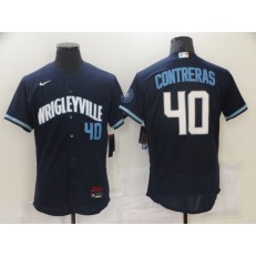 MLB Chicago Cubs 40 Willson Contreras Navy 2021 City Connect Flexbase Jersey