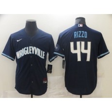 MLB Chicago Cubs 44 Wrigleyville Rizzo Navy 2021 City Connect Cool Base Jersey