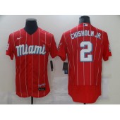 MLB Miami Marlins 2 Jazz Chisholm Jr. Red 2021 City Connect Flexbase Jersey