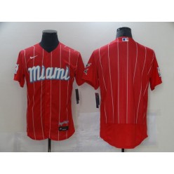 MLB Miami Marlins Blank Red 2021 City Connect Flexbase Jersey