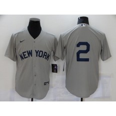 MLB New York Yankees 2 Derek Jeter Gray Nike 2021 Field Of Dreams Cool Base Jersey