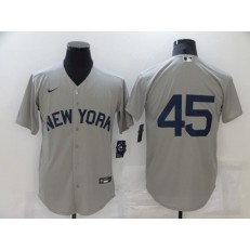 MLB New York Yankees 45 Gerrit Cole Gray Nike 2021 Field Of Dreams Cool Base Jersey