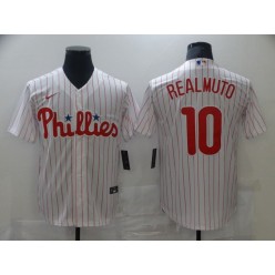 MLB Philadelphia Phillies 10 J.T. Realmuto White Nike Cool Base Jersey