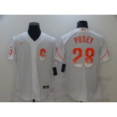 MLB San Francisco Giants 28 Buster Posey White Nike 2021 City Connect Cool Base Jersey