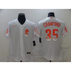 MLB San Francisco Giants 35 Brandon Crawford White Nike 2021 City Connect Cool Base Jersey