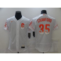 MLB San Francisco Giants 35 Brandon Crawford White Nike 2021 City Connect Flexbase Jersey