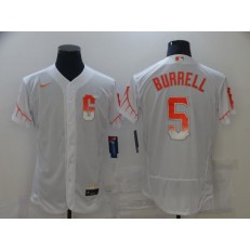 MLB San Francisco Giants 5 Pat Burrell White Nike 2021 City Connect Flexbase Jersey