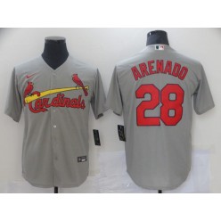 MLB St Louis Cardinals 28 Nolan Arenado Gray Nike Cool Base Jersey