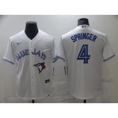 MLB Toronto Blue Jays 4 George Springer White 2020 Nike Cool Base Jersey
