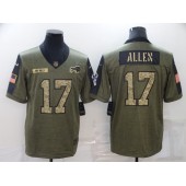 Buffalo Bills #17 Josh Allen Olive Camo 2021 Salute To Service Limited Jersey