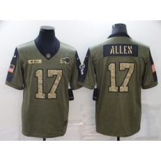Buffalo Bills #17 Josh Allen Olive Camo 2021 Salute To Service Limited Jersey