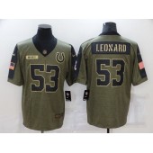 Indianapolis Colts #53 Darius Leonard Olive 2021 Salute To Service Limited Jersey