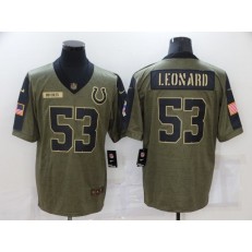 Indianapolis Colts #53 Darius Leonard Olive 2021 Salute To Service Limited Jersey