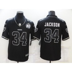 Las Vegas Raiders #34 Bo Jackson Black 60th Shadow Vapor Limited Jersey