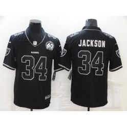Las Vegas Raiders #34 Bo Jackson Black 60th Shadow Vapor Limited Jersey