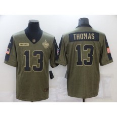 New Orleans Saints #13 Michael Thomas Olive 2021 Salute To Service Limited Jersey