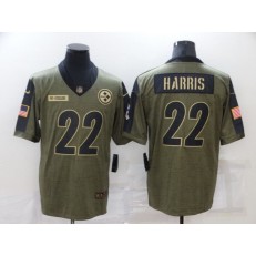 Pittsburgh Steelers #22 Najee Harris Olive 2021 Salute To Service Limited Jersey