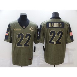 Pittsburgh Steelers #22 Najee Harris Olive 2021 Salute To Service Limited Jersey