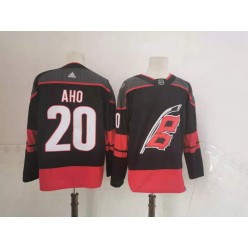 Carolina Hurricanes #20 Sebastian Aho Black 2020-21 Reverse Retro Adidas Jersey