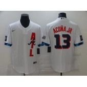 MLB Atlanta Braves 13 Ronald Acuna Jr. White Nike 2021 MLB All-Star Cool Base Jersey