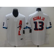 MLB Atlanta Braves 13 Ronald Acuna Jr. White Nike 2021 MLB All-Star Cool Base Jersey