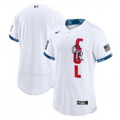 MLB Colorado Rockies Blank White Nike 2021 MLB All-Star Flexbase Jersey