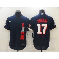 MLB Los Angeles Angels 17 Shohei Ohtani Navy Nike 2021 MLB All-Star Flexbase Jersey