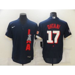 MLB Los Angeles Angels 17 Shohei Ohtani Navy Nike 2021 MLB All-Star Flexbase Jersey