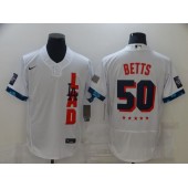 MLB Los Angeles Dodgers 50 Mookie Betts White Nike 2021 MLB All-Star Flexbase Jersey