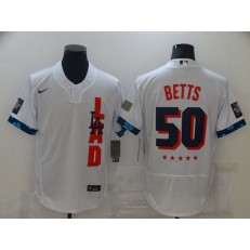 MLB Los Angeles Dodgers 50 Mookie Betts White Nike 2021 MLB All-Star Flexbase Jersey