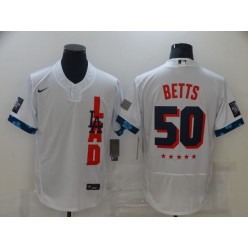 MLB Los Angeles Dodgers 50 Mookie Betts White Nike 2021 MLB All-Star Flexbase Jersey