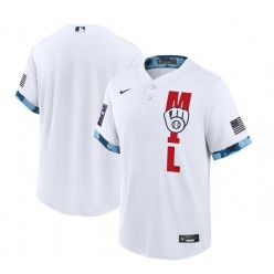 MLB Milwaukee Brewers Blank White Nike 2021 MLB All-Star Cool Base Jersey