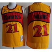 Atlanta Hawks #21 Dominique Wilkins Orange 1986-87 Hardwood Classics Jersey