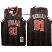 Chicago Bulls #91 Dennis Rodman Black 1997-98 Hardwood Classics Jersey