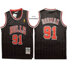 Chicago Bulls #91 Dennis Rodman Black 1997-98 Hardwood Classics Jersey