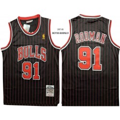 Chicago Bulls #91 Dennis Rodman Black 1997-98 Hardwood Classics Jersey