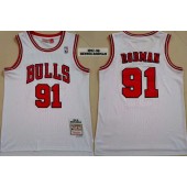 Chicago Bulls #91 Dennis Rodman White 1997-98 Hardwood Classics Jersey