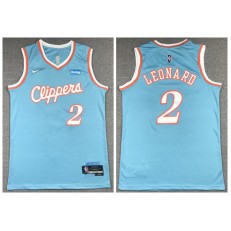 Los Angeles Clippers #2 Kawhi Leonard Blue 2021-22 City Edition Nike Swingman Jersey