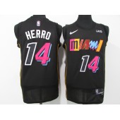 Miami Heat #14 Tyler Herro Black Nike Diamond 75th Anniversary City Edition Swingman Jersey