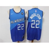 Milwaukee Bucks #22 Khris Middleton Blue 2021 City Edition Swingman Jersey