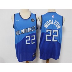 Milwaukee Bucks #22 Khris Middleton Blue 2021 City Edition Swingman Jersey