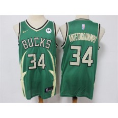 Milwaukee Bucks #34 Giannis Antetokounmpo Green Nike 2021 Earned Edition Swingman Jersey