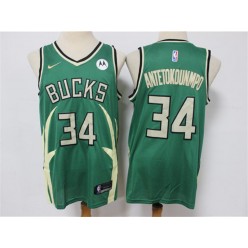 Milwaukee Bucks #34 Giannis Antetokounmpo Green Nike 2021 Earned Edition Swingman Jersey