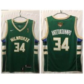 Milwaukee Bucks #34 Giannis Antetokounmpo Green Nike 2021 NBA Finals Champions Swingman Jersey