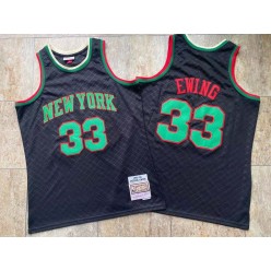 New York Knicks #33 Patrick Ewing Black 1991-92 Hardwood Classics Jersey
