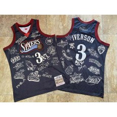 Philadelphia 76ers #3 Allen Iverson Black 1997-98 Hardwood Classics Jersey