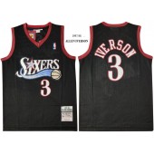 Philadelphia 76ers #3 Allen Iverson Black 1997-98 Hardwood Classics Mesh Jersey