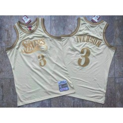 Philadelphia 76ers #3 Allen Iverson Cream 2000-01 Hardwood Classics Jersey