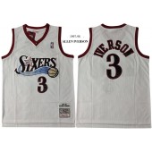 Philadelphia 76ers #3 Allen Iverson White 1997-98 Hardwood Classics Mesh Jersey